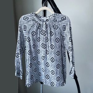 NWOT Trenery Patterned Silk Blouse